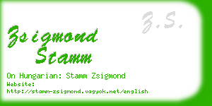 zsigmond stamm business card